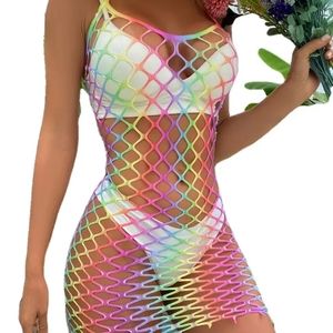 Color mix mesh cover up OSFM